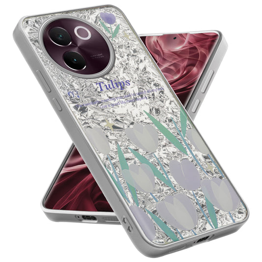 Shiny Foil Design Printed Back Case for Vivo V30e 5G With Soft Edges with Glossy Semi-Hard Back
