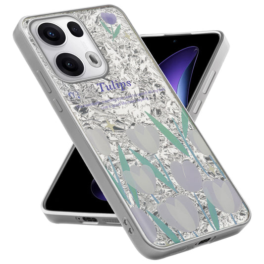 Shiny Foil Design Printed Back Case for Oppo Reno 13 Pro 5G With Soft Edges with Glossy Semi-Hard Back