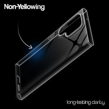 Crystal Clear Anti-Yellow Transparent Back Cover Case With Camera Ring Protection for Samsung S22 Ultra 5G