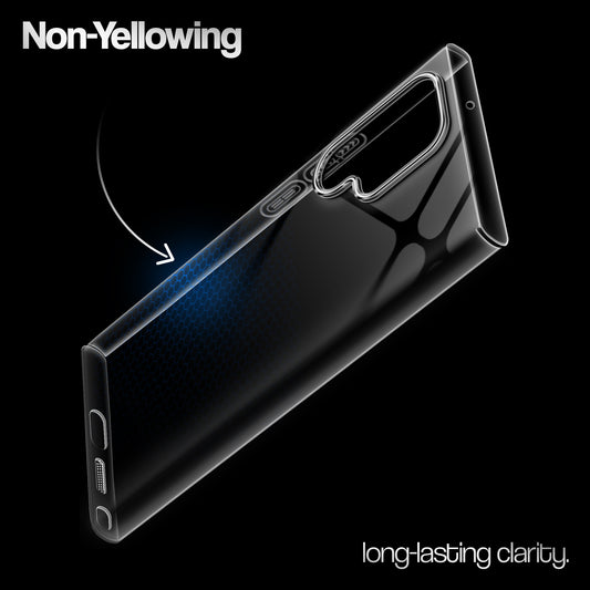 Crystal Clear Anti-Yellow Transparent Back Cover Case With Camera Ring Protection for Samsung S22 Ultra 5G