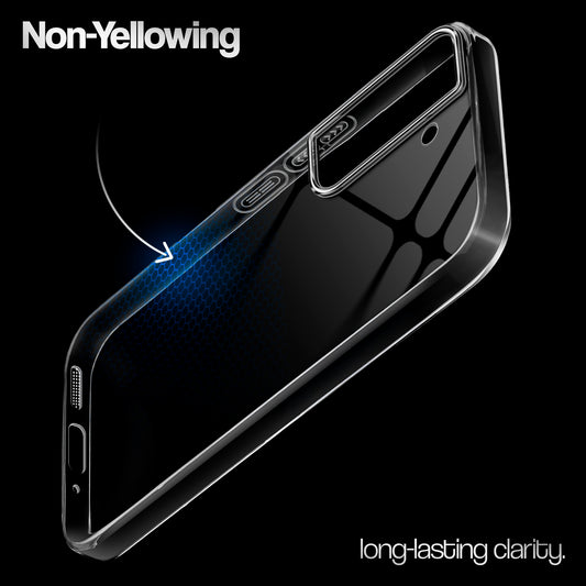 Crystal Clear Anti-Yellow Transparent Back Cover Case With Camera Ring Protection for Samsung S22 5G