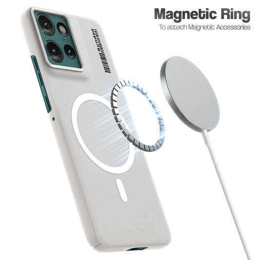 Frosted Sleek Matte Wireless Charging Support Back Cover Case for Motorola Moto Edge 50 5G With Raised Camera Protection