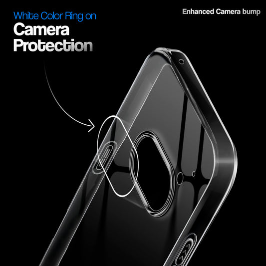 Crystal Clear Anti-Yellow Transparent Back Cover Case With Camera Ring Protection for Nothing Phone 2A