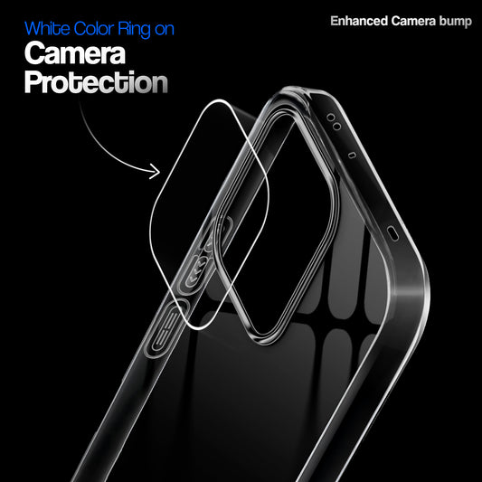 Crystal Clear Anti-Yellow Transparent Back Cover Case With Camera Ring Protection for Oppo Reno 14 Pro 5G