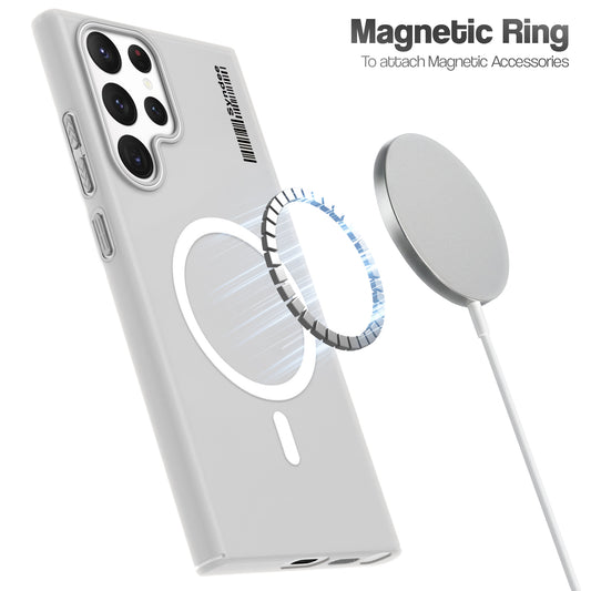 Frosted Sleek Matte Wireless Charging Support Back Cover Case For Samsung S22 Ultra 5G With Raised Camera Protection