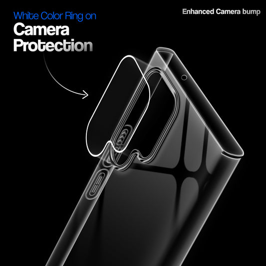 Crystal Clear Anti-Yellow Transparent Back Cover Case With Camera Ring Protection for Samsung S22 Ultra 5G