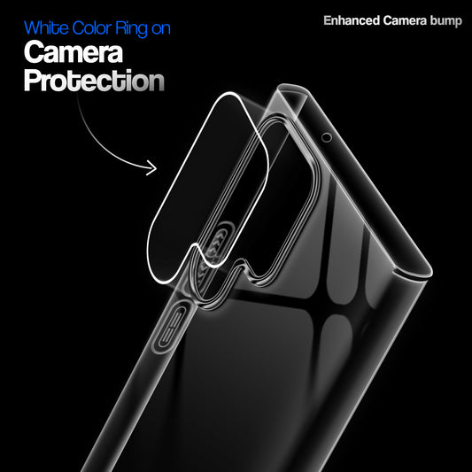 Crystal Clear Anti-Yellow Transparent Back Cover Case With Camera Ring Protection for Samsung S23 Ultra 5G