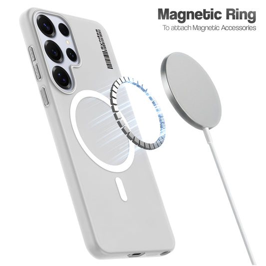 Frosted Sleek Matte Wireless Charging Support Back Cover Case For Samsung S25 Ultra 5G With Raised Camera Protection