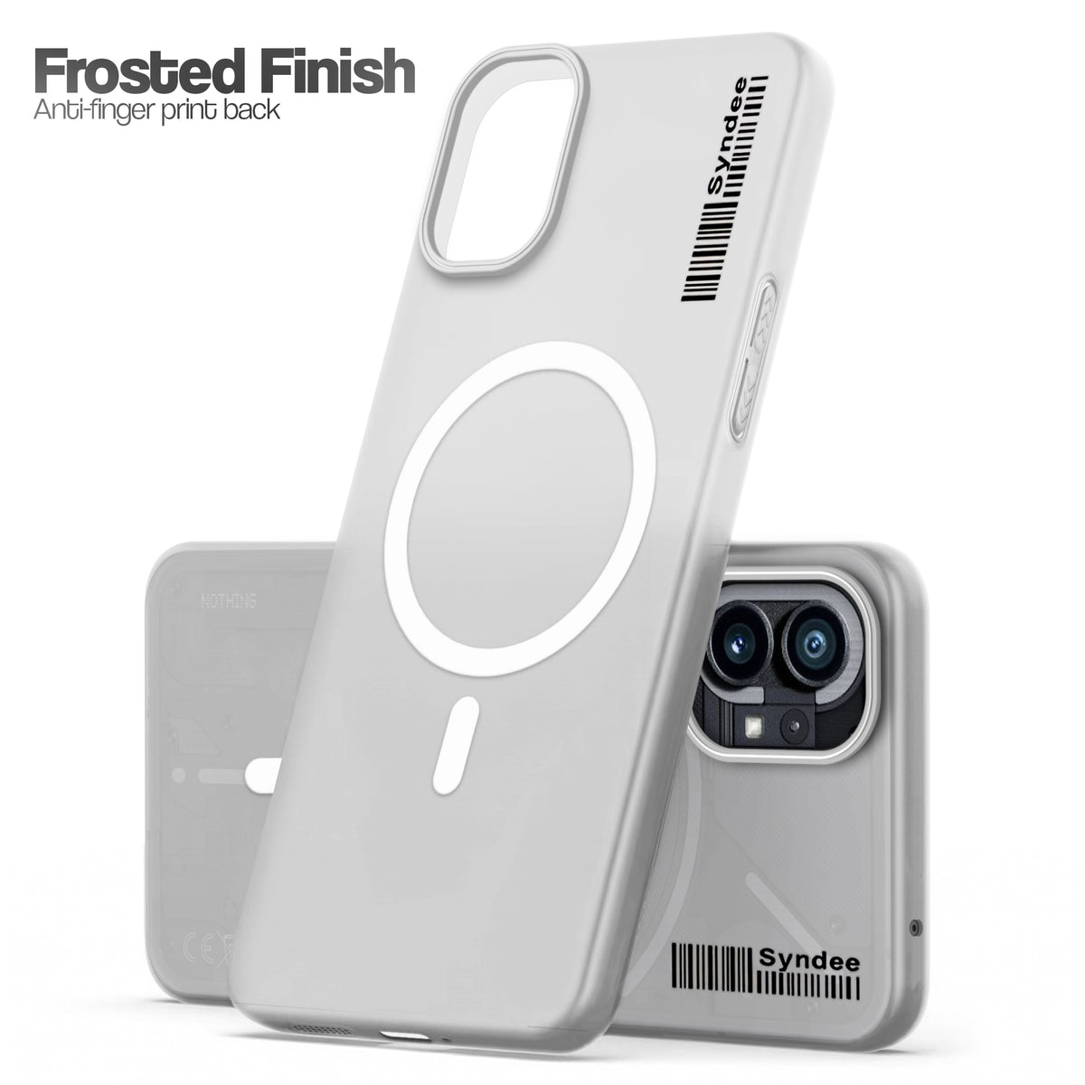 Frosted Sleek Matte Wireless Charging Support Back Cover Case for Nothing Phone 1 With Raised Camera Protection