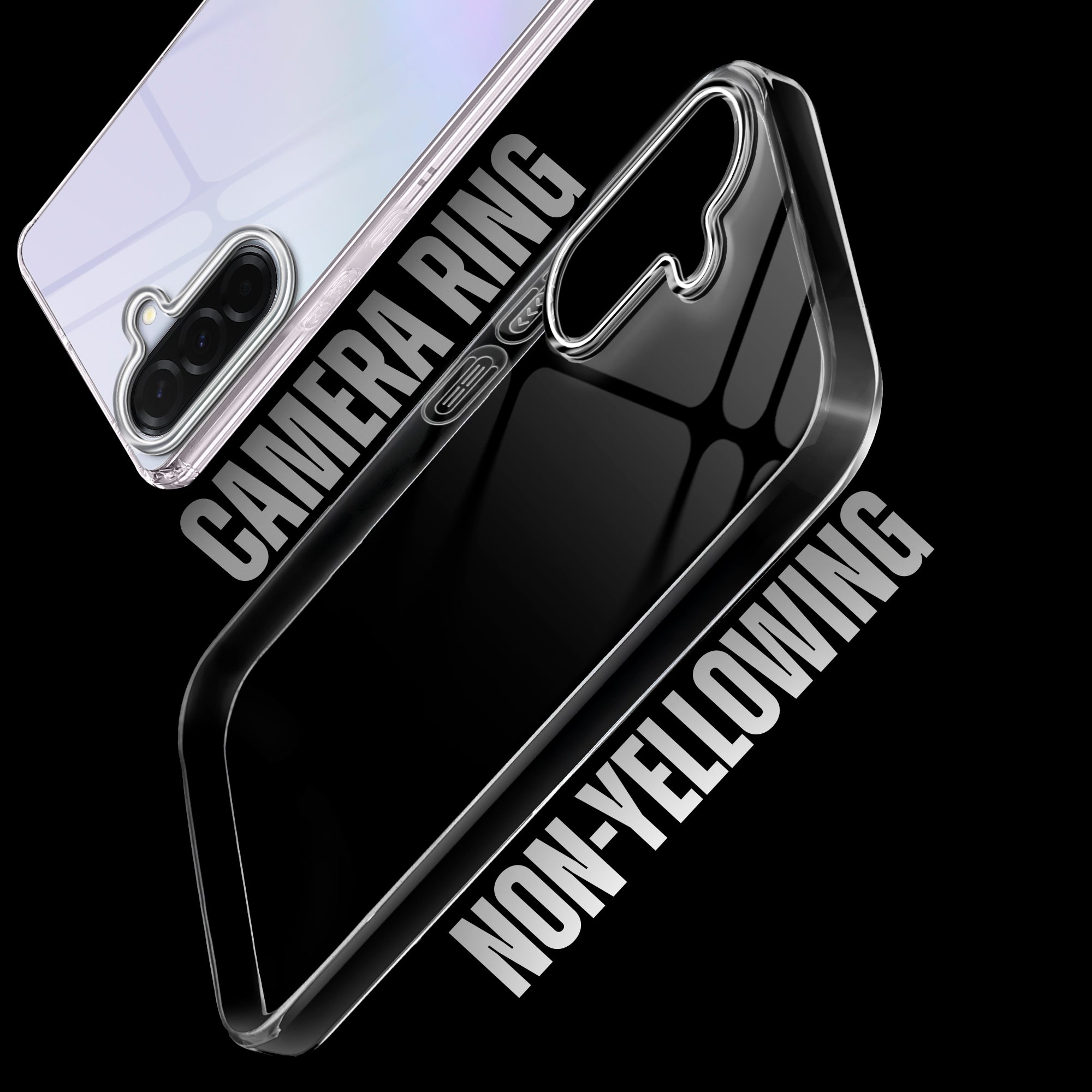 Crystal Shield Hard Case with Anti-Yellowing and Colorful Camera Guard for Samsung A36 5G