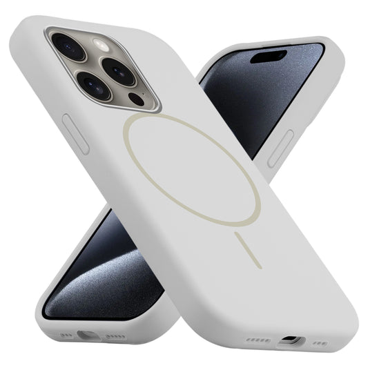 Liquid Silicon With Microfiber Lining Back Case For Apple iPhone 15 Pro (MagSafe Compatible)