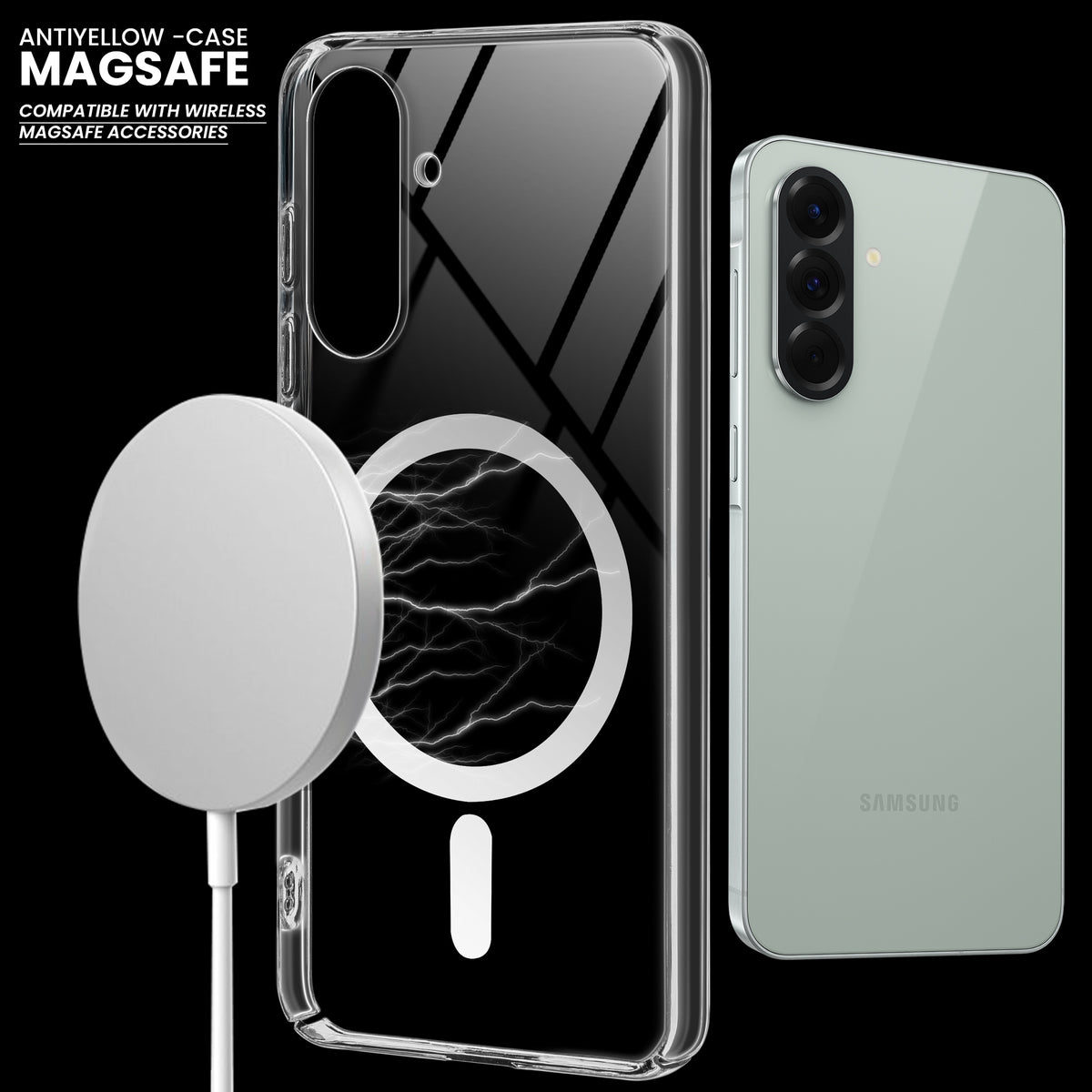 Colored Transparent Anti-Yellowing Magnetic Accessory Support Case For Samsung A56 5G