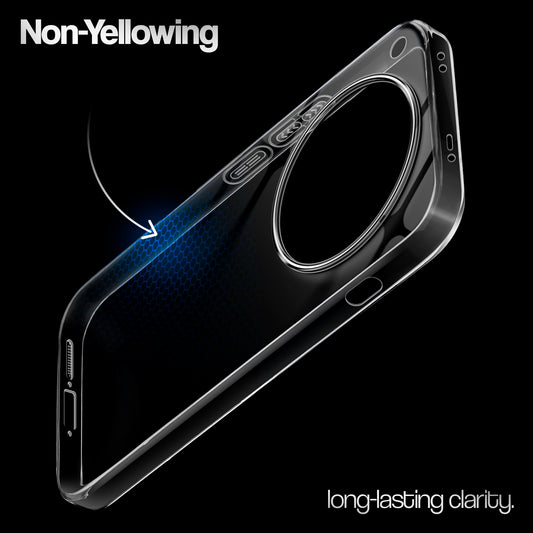 Crystal Clear Anti-Yellow Transparent Back Cover Case With Camera Ring Protection for Oppo Find X8 5G