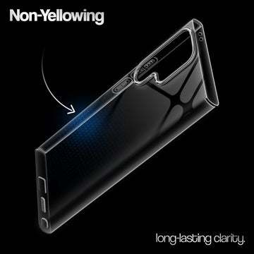 Crystal Clear Anti-Yellow Transparent Back Cover Case With Camera Ring Protection for Samsung S24 Ultra 5G