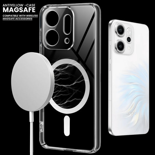 Colored Transparent Anti-Yellowing Magsafe Case For Oppo Reno 14 Pro 5G