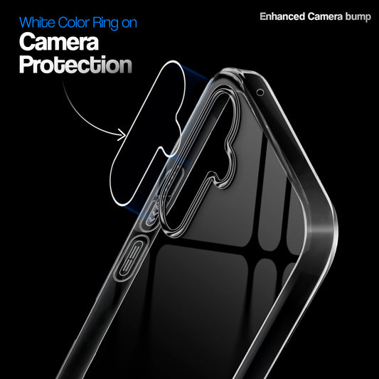Crystal Clear Anti-Yellow Transparent Back Cover Case With Camera Ring Protection for Samsung A55 5G