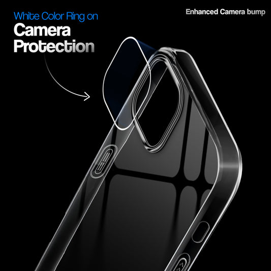 Crystal Clear Anti-Yellow Transparent Back Cover Case With Camera Ring Protection for Apple iPhone 14