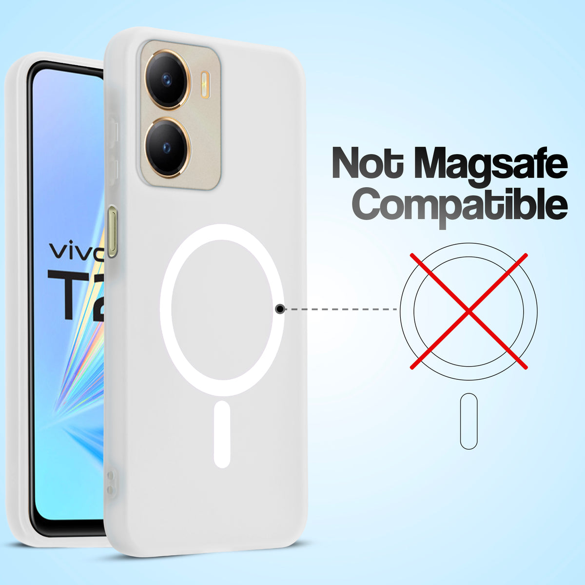 Classic Matte Silicone Back Case for Vivo T2x 5G