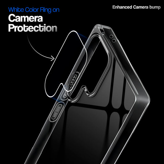 Crystal Clear Anti-Yellow Transparent Back Cover Case With Camera Ring Protection for Samsung S25 Ultra 5G