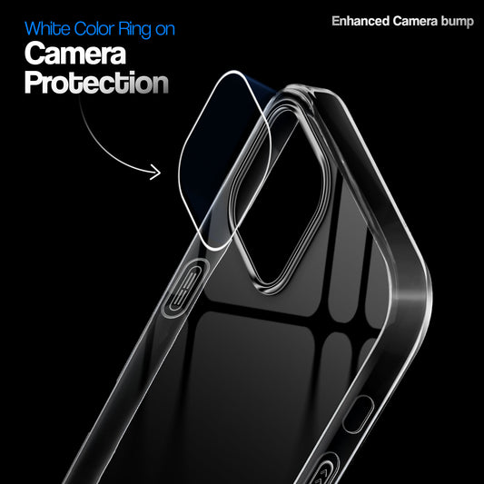 Crystal Clear Anti-Yellow Transparent Back Cover Case With Camera Ring Protection for Apple iPhone 12 Pro Max
