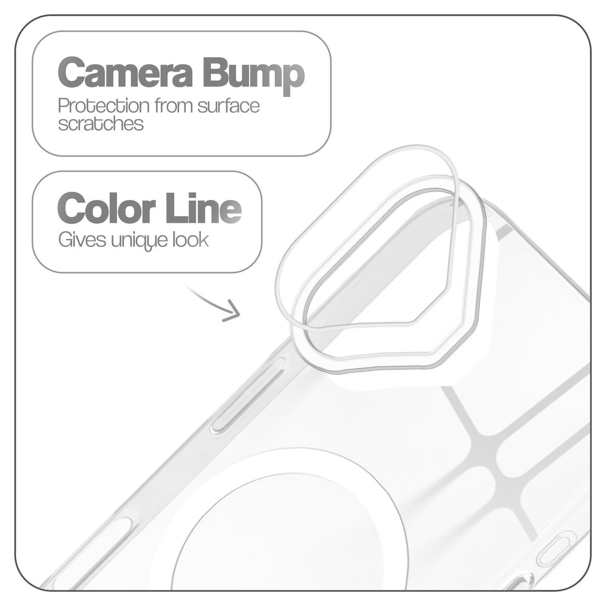 Anti-Yellow Colored Camera Line Case Support Wireless Charging Back Cover For Apple iPhone 17