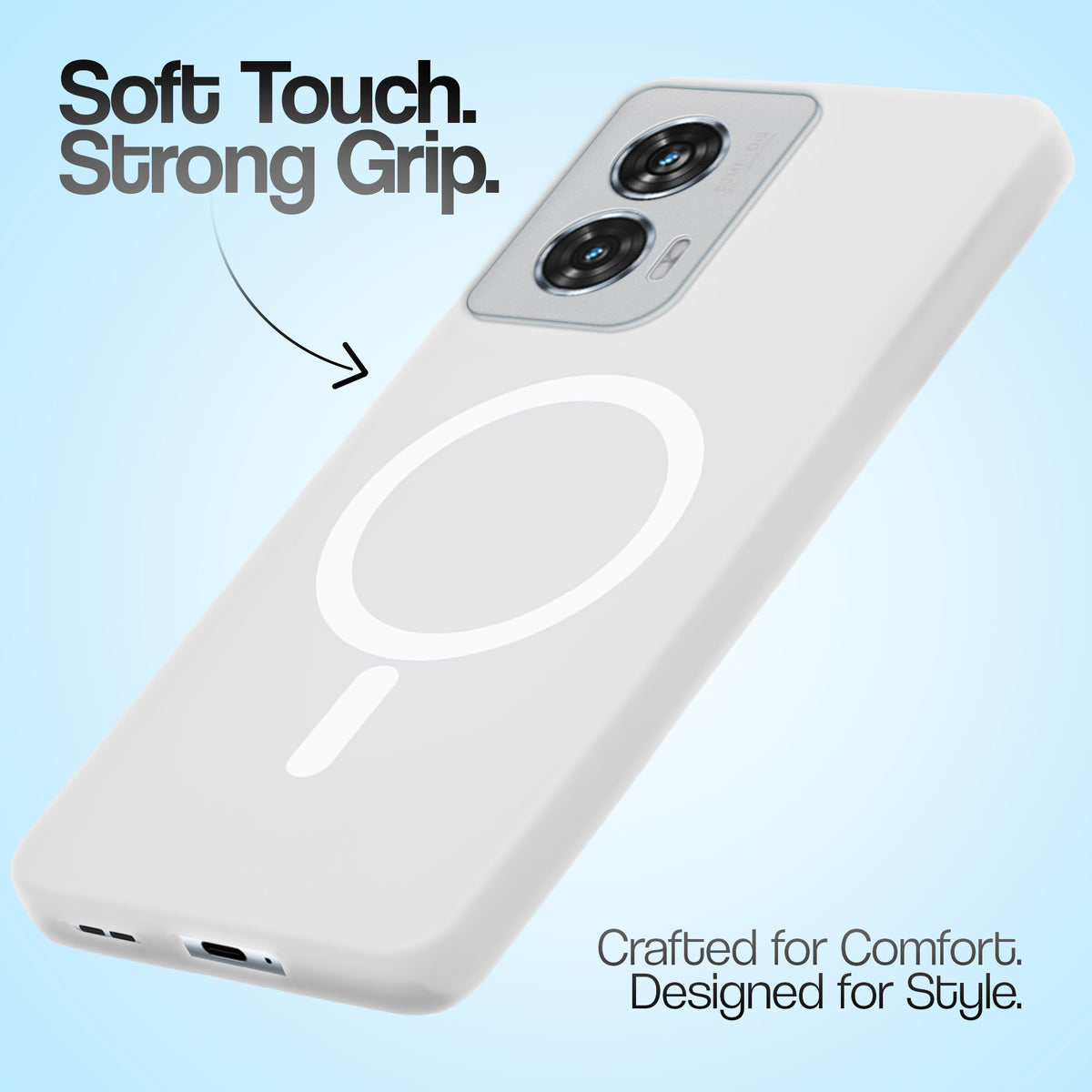 Classic Matte Silicone Back Case for Motorola Moto G96 5G