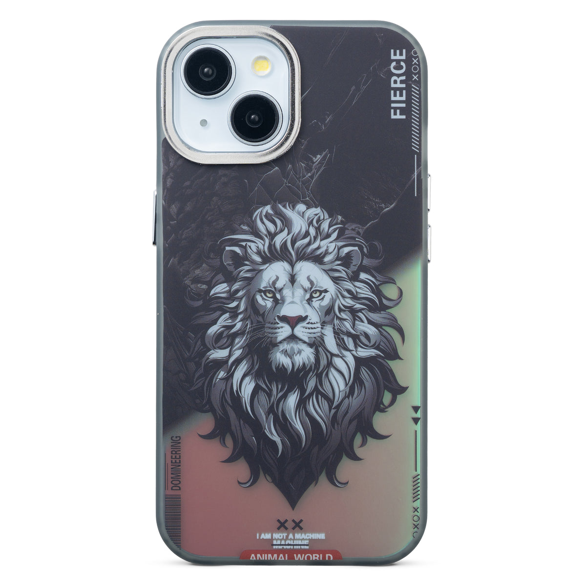 Night Glow & Shiny Hard Phone Cover with Silver Camera Ring For Apple iPhone 14