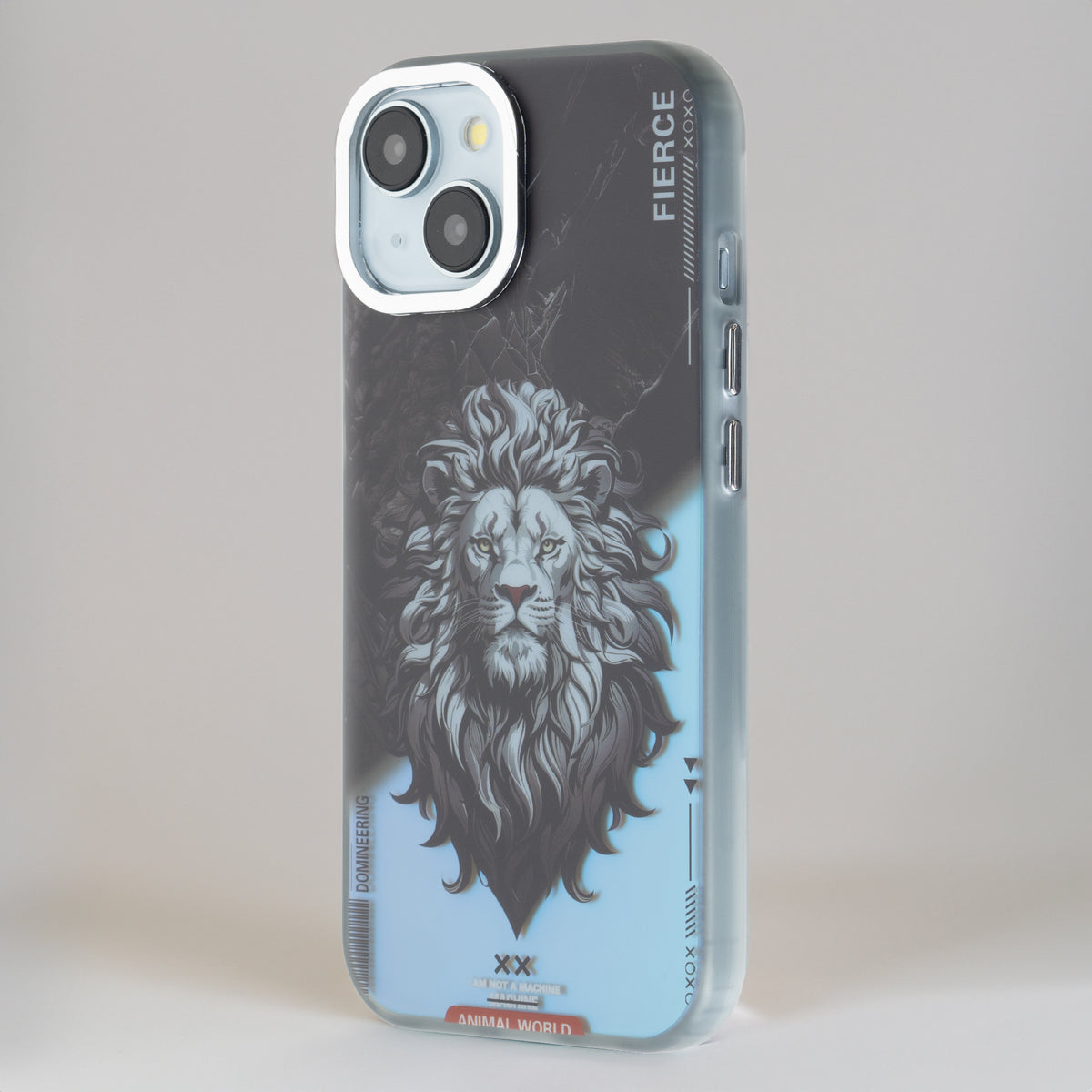 Night Glow & Shiny Hard Phone Cover with Silver Camera Ring For Apple iPhone 14