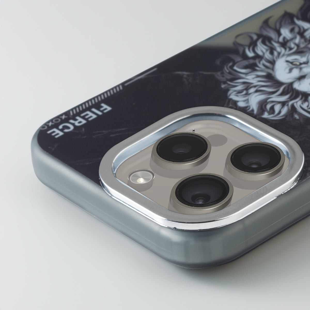 Night Glow & Shiny Hard Phone Cover with Silver Camera Ring For Apple iPhone 14 Pro