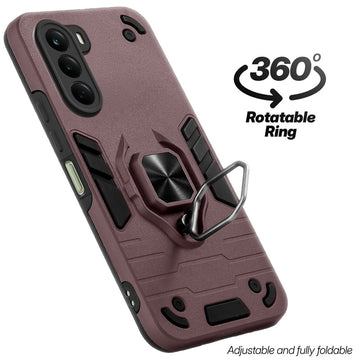Dual layer shockproof back cover with 360° rotatable ring grip for OnePlus Nord CE 6 Lite 5G