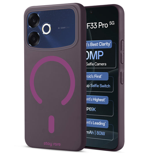 Stay Rare Premium Magnetic Case for Oppo F33 Pro 5G with Raised Camera Protection & Matte Finish