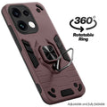 Dual layer shockproof back cover with 360° rotatable ring grip for Oppo Reno 16 Pro 5G