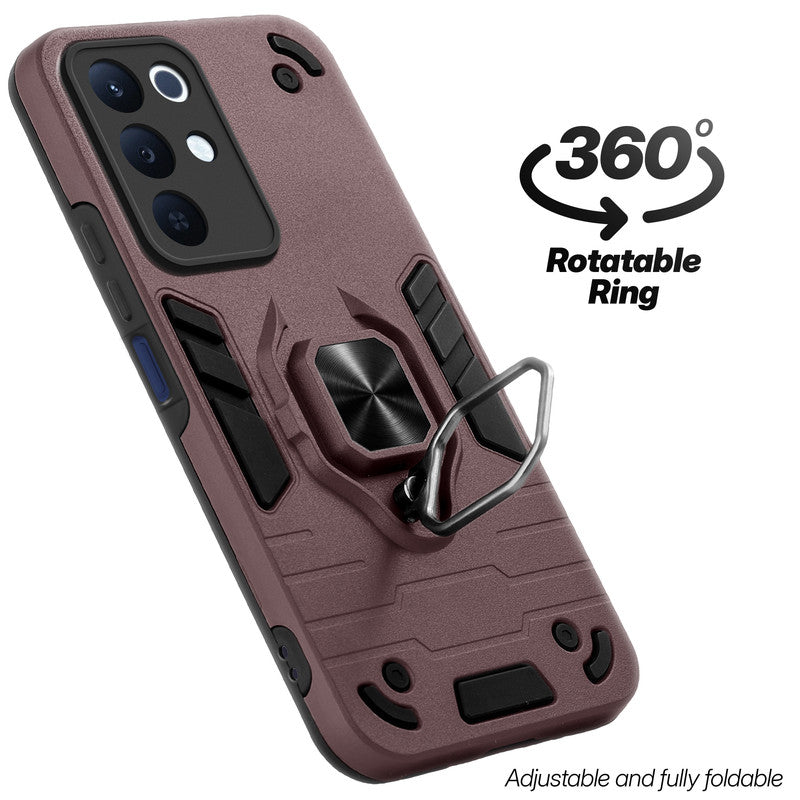 Dual layer shockproof back cover with 360° rotatable ring grip for Realme 15x 5G