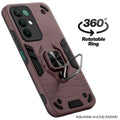Dual layer shockproof back cover with 360° rotatable ring grip for Realme C85 5G