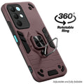 Dual layer shockproof back cover with 360° rotatable ring grip for Realme Narzo 90x 5G