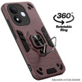 Dual layer shockproof back cover with 360° rotatable ring grip for Redmi Note 17 5G