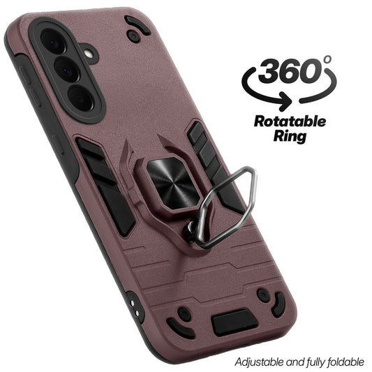 Dual Layer Shockproof Back Cover with 360° Rotatable Ring Grip & Impact Resistant Frame for Samsung A57 5G