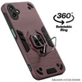 Dual layer shockproof back cover with 360° rotatable ring grip for Samsung F70e 5G