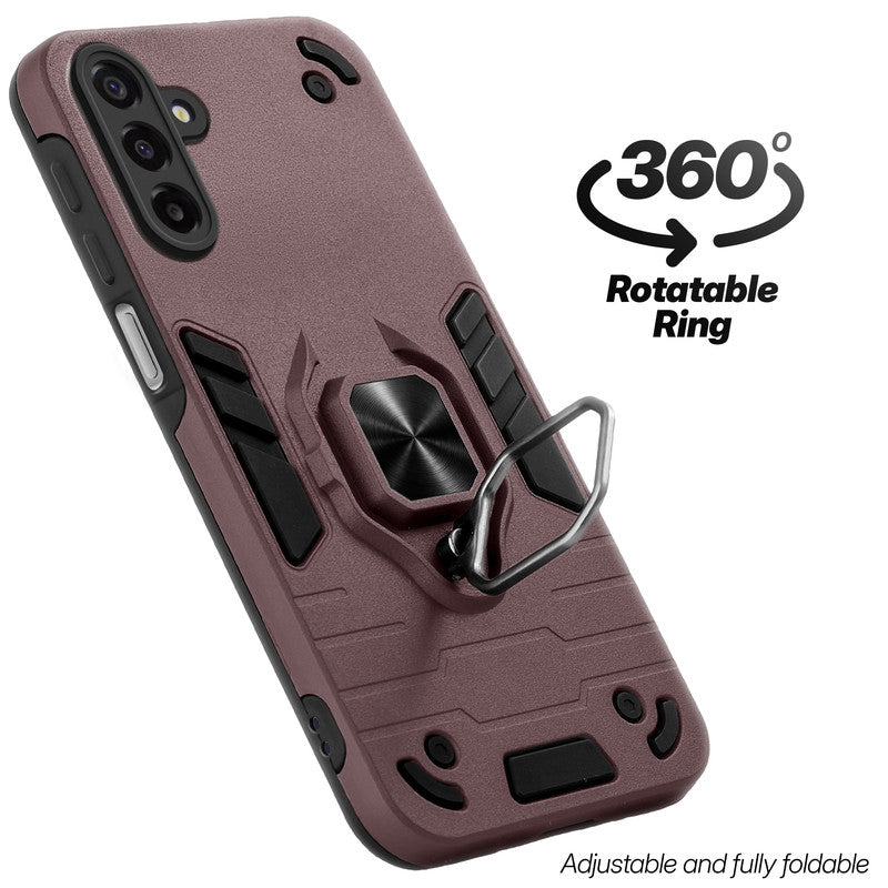 Dual layer shockproof back cover with 360° rotatable ring grip for Samsung M17 5G