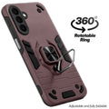 Dual layer shockproof back cover with 360° rotatable ring grip for Samsung M47 5G