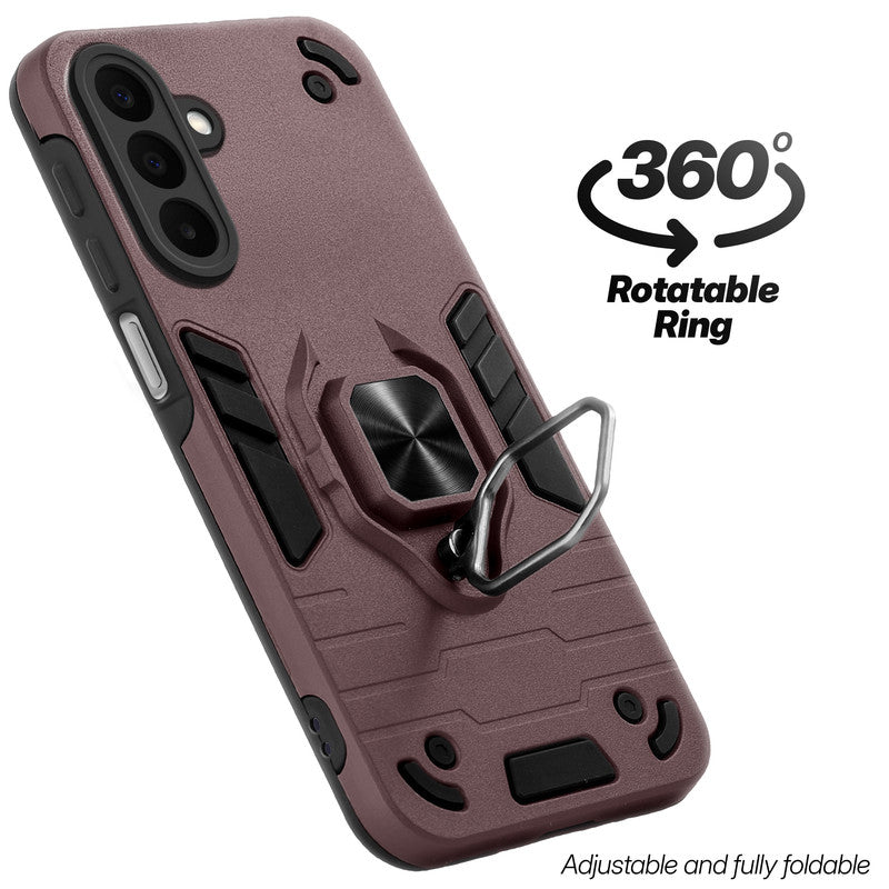 Dual layer shockproof back cover with 360° rotatable ring grip for Samsung M47 5G