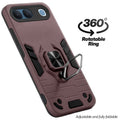 Dual layer shockproof back cover with 360° rotatable ring grip for Vivo S2 5G