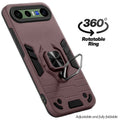 Dual layer shockproof back cover with 360° rotatable ring grip for Vivo X300 FE 5G