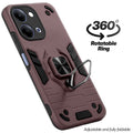 Dual layer shockproof back cover with 360° rotatable ring grip for Vivo Y05 4G