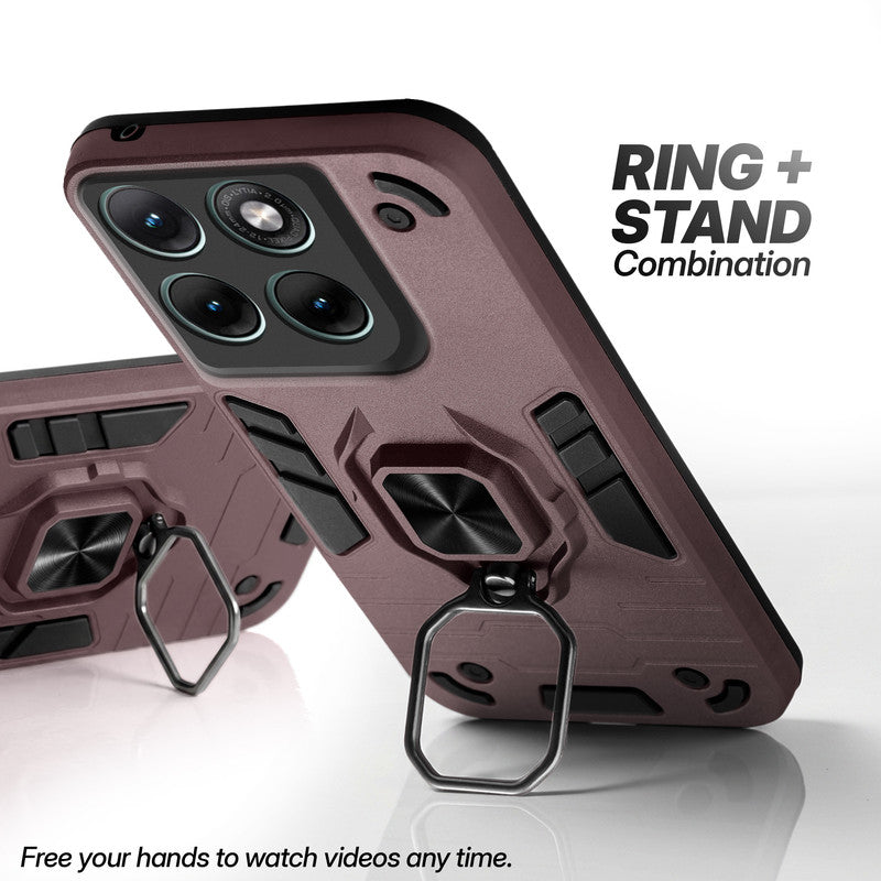 Motorola G37 5G case with foldable ring stand for hands-free viewing in kickstand position