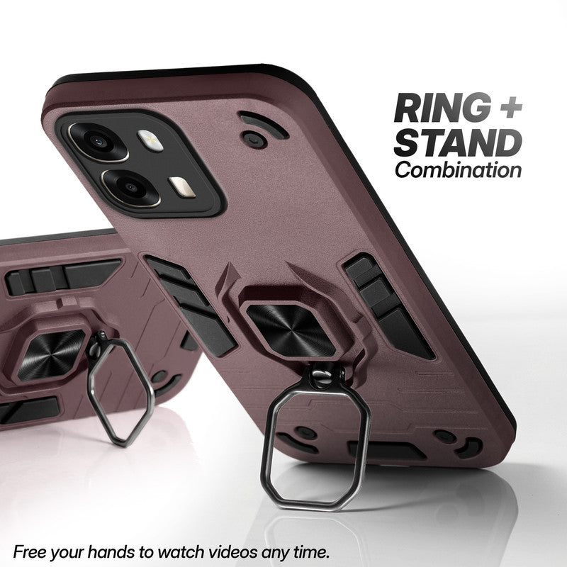 Oppo A6 Pro 5G case with foldable ring stand for hands-free viewing in kickstand position
