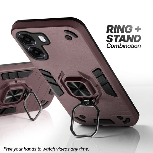 Oppo A6s 5G case with foldable ring stand for hands-free viewing in kickstand position