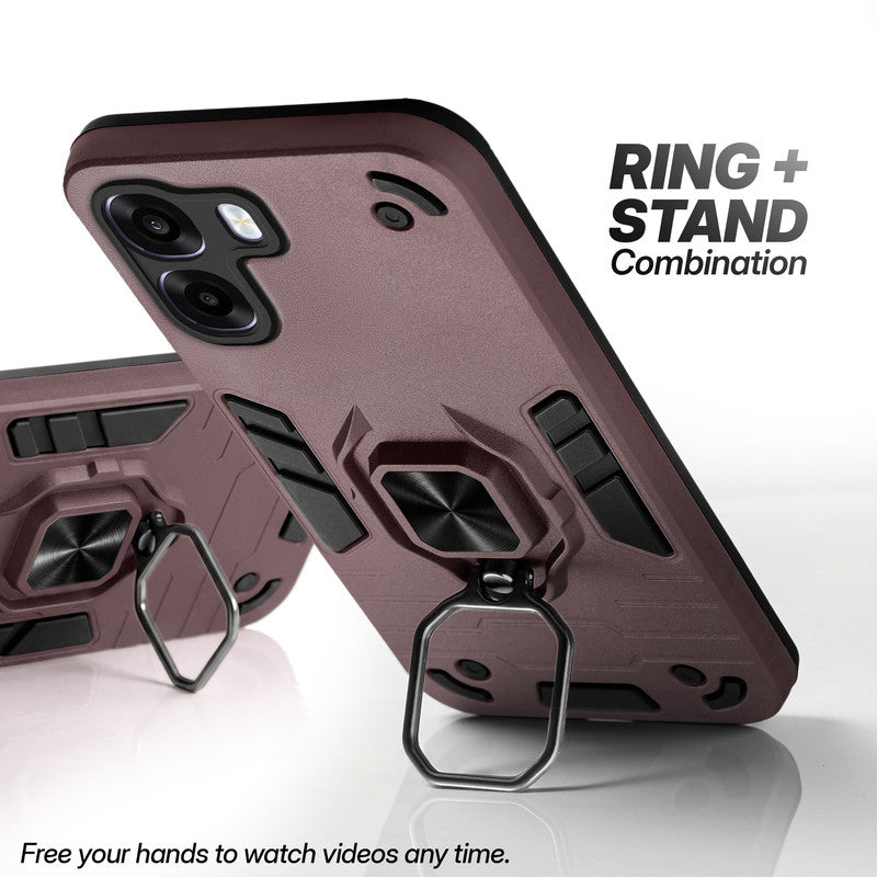 Oppo A6x 5G case with foldable ring stand for hands-free viewing in kickstand position