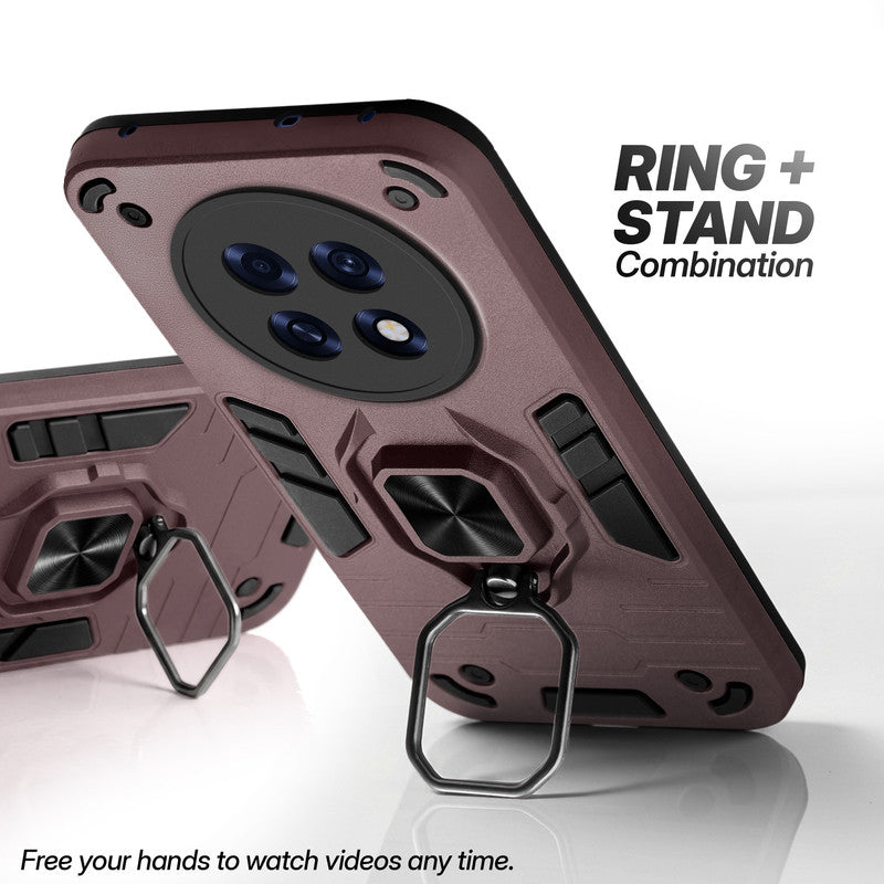 Oppo F31 Pro Plus 5G case with foldable ring stand for hands-free viewing in kickstand position