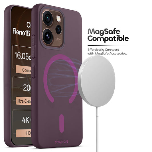 Stay Rare Premium Magnetic Case for Oppo Reno 15 Pro Mini 5G with Raised Camera Protection & Matte Finish